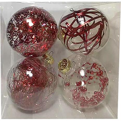 Χριστουγεννιάτικες μπάλες πλαστικές Xmasfest Φ10cm κόκκινες (πακέτο 4 τεμαχίων) - Ανακάλυψε όλα τα Xριστουγεννιάτικα Eίδη για να είσαι έτοιμος έως τα Χριστούγεννα από το Oikonomou-shop.gr.